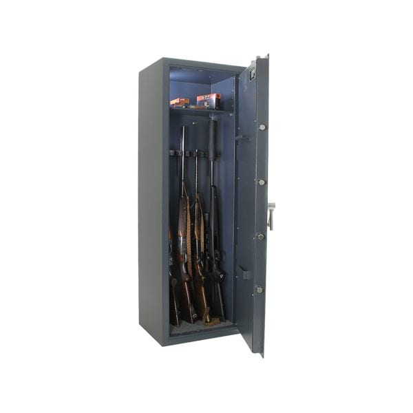 Rottner Waffenschrank »Dakota 8 EN0 Doppelbartschloss« grau, 50x150x40 cm