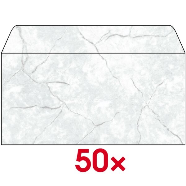 Sigel Design-Briefumschlag DL ohne Fenster mit Nassklebung - 50 Stück grau, 22x11 cm