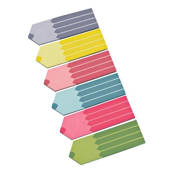 Papier-Pagemarker »Stifte« 2,5 x 1,8 cm 6 Farben