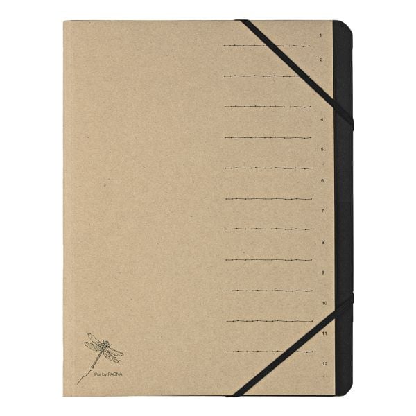 Pagna Ordnungsmappe »Pur - 12 Fächer«, 24x32x0.4 cm - Recyclingkarton