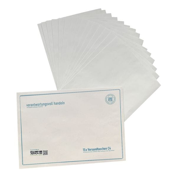 15er-Pack Recycling Briefumschläge »C4 - ohne Fenster« - Hülle in Hülle