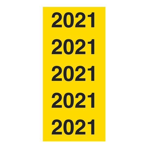 Selbstklebende Inhaltsschilder »Jahreszahlen 2021«