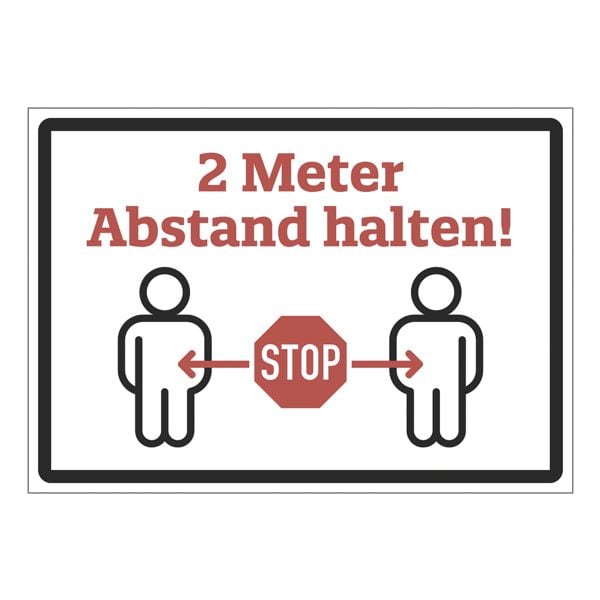Marahrens Aufkleber / Hinweisschild »Abstand halten« 42 x 30 cm weiß / signalrot weiß