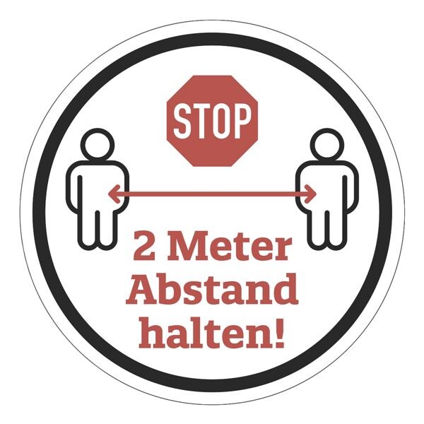 Marahrens Bodenaufkleber »Abstand halten« Ø 40 cm weiß / signalrot weiß