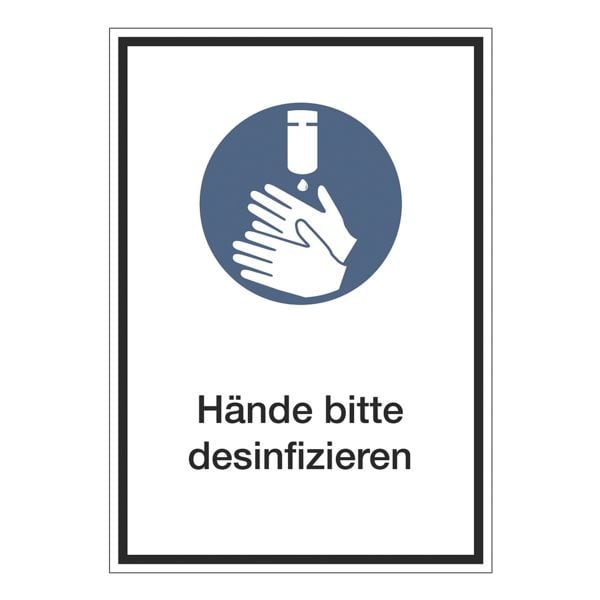 Marahrens Aufkleber / Hinweisschild »Hände desinfizieren« 13 x 18,5 cm, 10 Stück