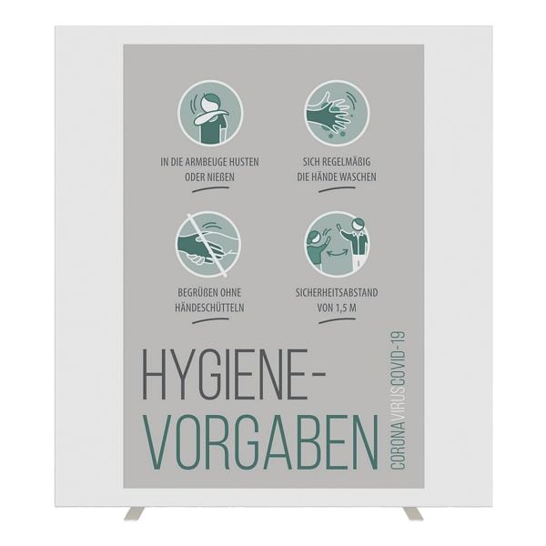 Trennwand »Easyscreen« mit Info-Motiv »Hygiene-Vorgaben« 160 x 39 x 174 cm