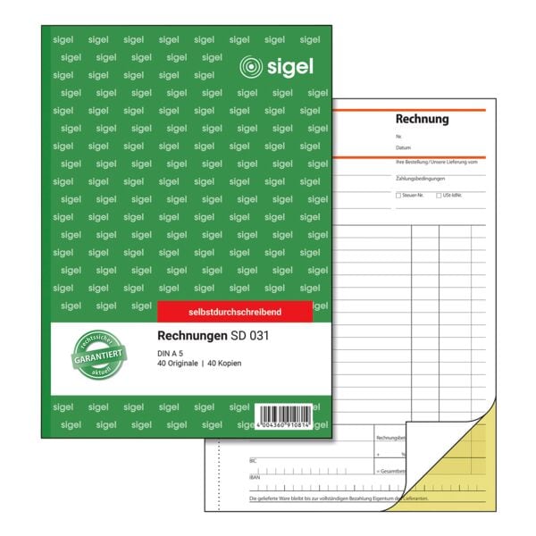 Sigel Formularbuch »Rechnung« SD031 gelb