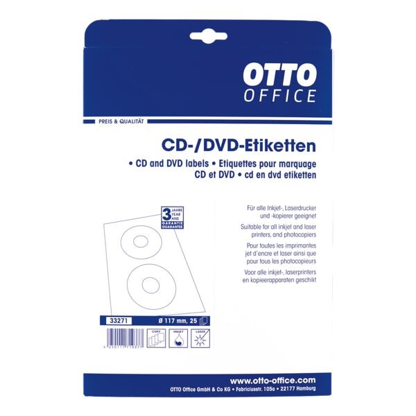 Etiketten für CD/DVD im 50er Pack