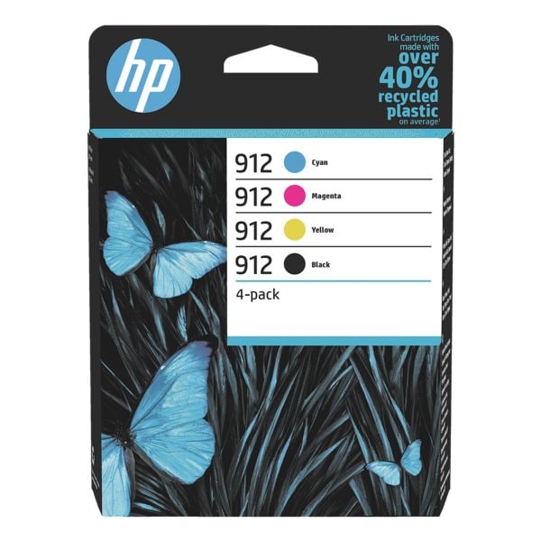 HP 4er-Set Tintenpatronen »6ZC74AE« HP 912 CMYK schwarz