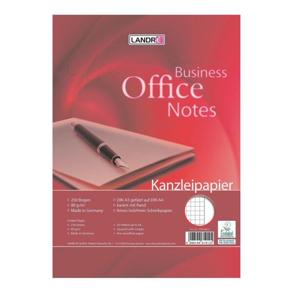 Landré Kanzleipapier »Office« kariert mit Rand 100050623 weiß