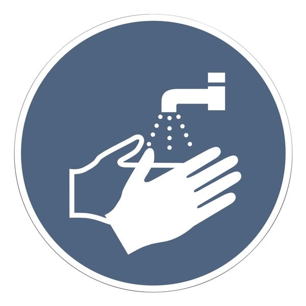Hinweisschild »Hände waschen« Ø 20 cm, 10 Stück