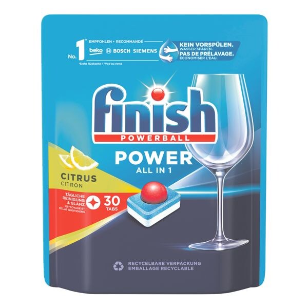finish 30er-Pack Spülmaschinen-Tabs »POWER All in 1 Citrus« blau
