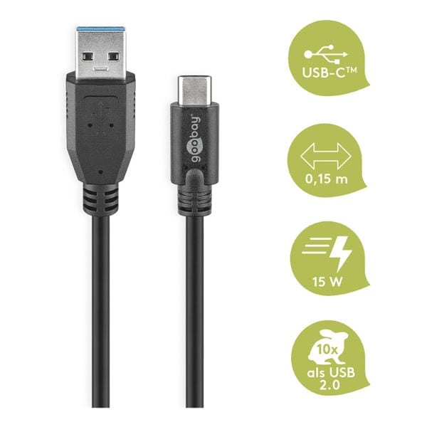 goobay USB-C auf USB A Kabel