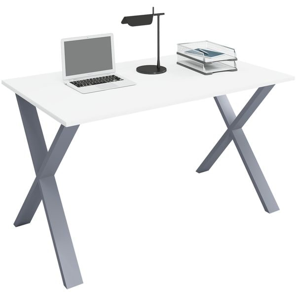 Schreibtisch »Lona« 110/50 cm X-Fuß-Gestell silbern