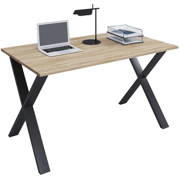 VCM Schreibtisch »Lona« 110/50 cm X-Fuß-Gestell schwarz braun, 110x76x50 cm