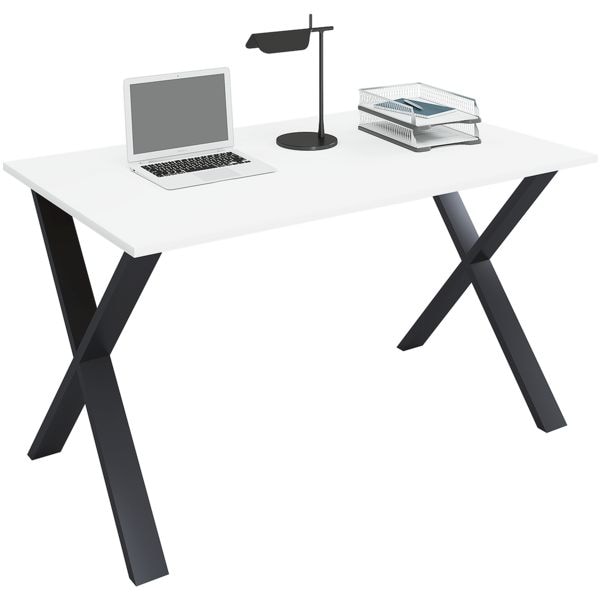 VCM Schreibtisch »Lona« 110/50 cm X-Fuß-Gestell schwarz weiß, 110x76x50 cm
