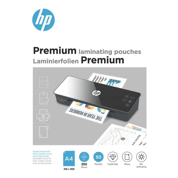 HP Laminierfolien »Premium« A4 50 Stück 250 mic transparent, 21.6x30.3 cm