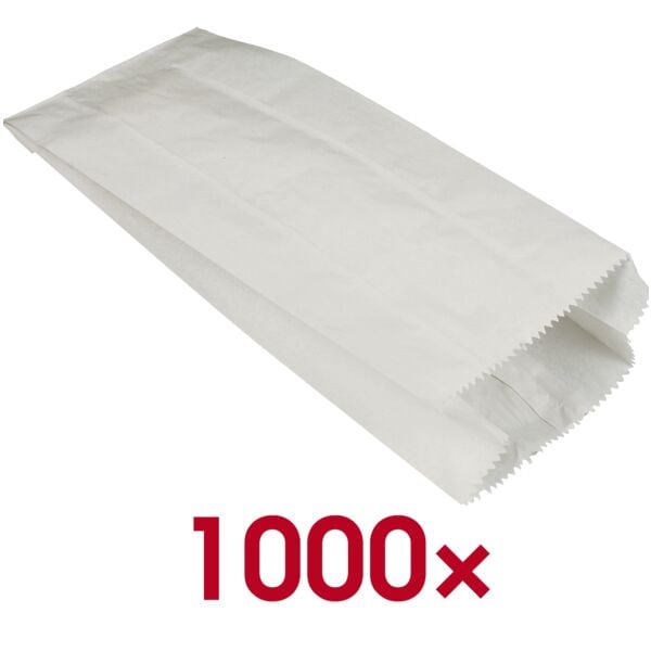 Image of 1000 Papierfaltenbeutel gefädelt weiß - 35 x 15 x 7 cm