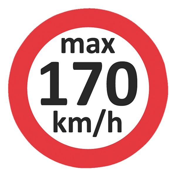 3x 100 Geschwindigkeitsaufkleber »max 170 km/h«
