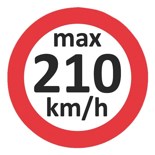 3x 100 Geschwindigkeitsaufkleber »max 210 km/h«