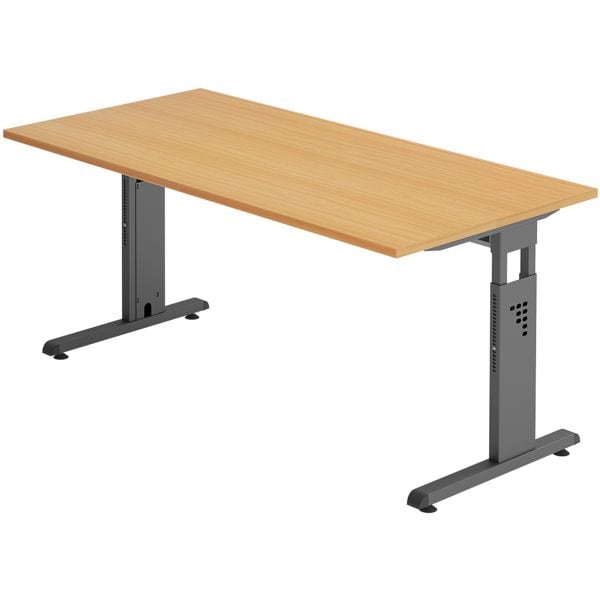 HAMMERBACHER Schreibtisch »O-Line« 160 cm Gestell anthrazit braun, 160x82x80 cm