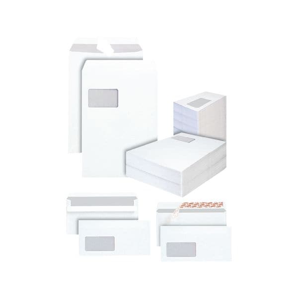 Steinmetz Jumbo-Standard-Set »Versand« DL mit Fenster - 2500 Stück weiß, 22x11 cm