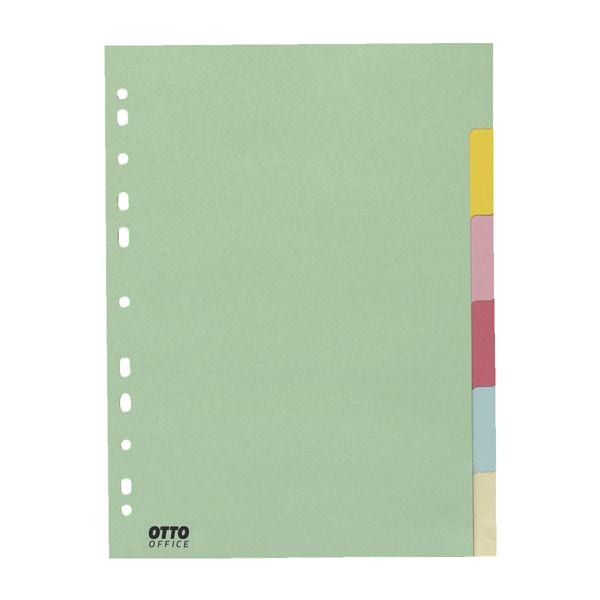 Kartonregister 6-teilig blanko A4 pastellfarben