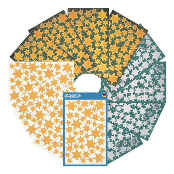Weihnachtssticker-Set »Sterne - gold - silber«