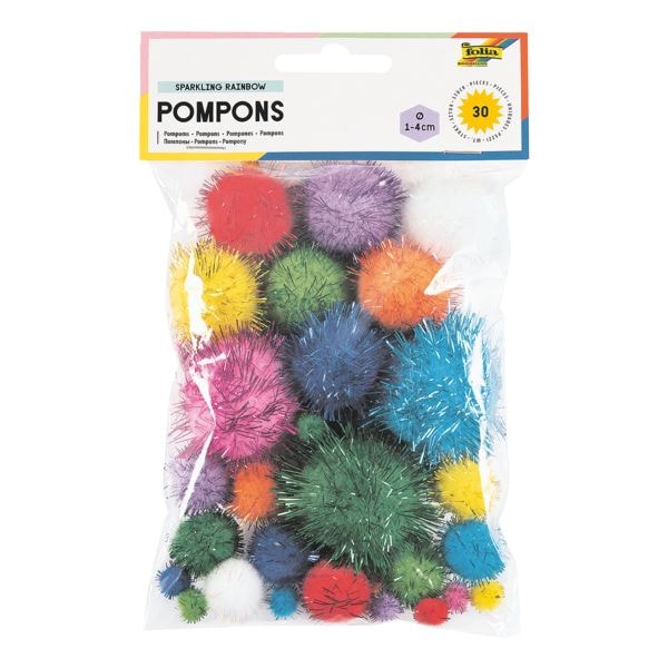 30er-Pack Pompons »Sparkling Rainbow«