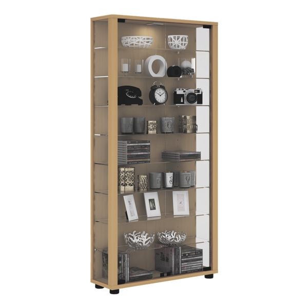 VCM Vitrine »Lumo Maxi LED« braun, 59x118x18 cm