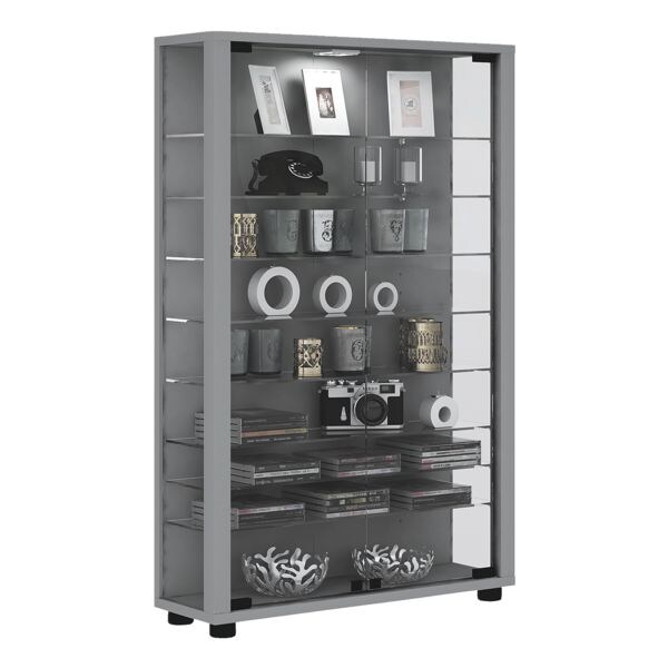 VCM Vitrine »Lumo Mini« ohne Beleuchtung silber, 59x90x18 cm
