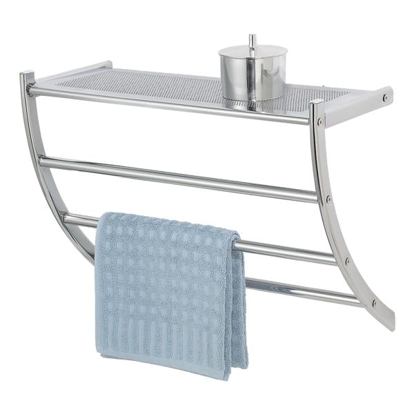 Wenko Wandregal mit Handtuchhalter »Pescara« silber, 56x46x21.5 cm
