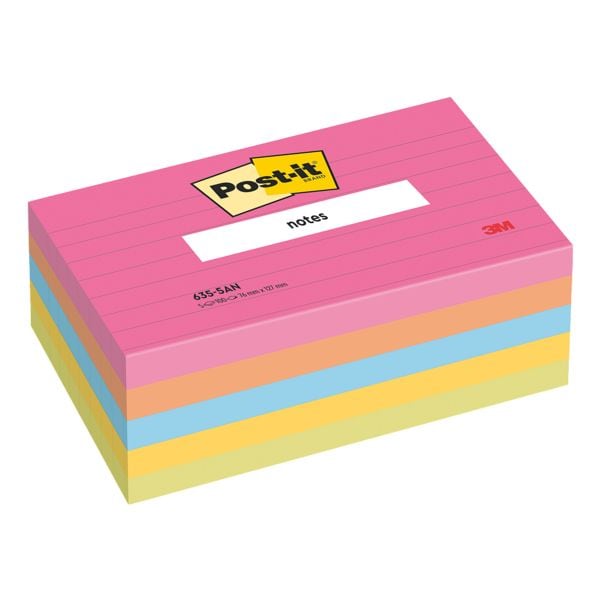 5 Haftnotizblöcke »Super Sticky Notes Poptimistic Collection« liniert