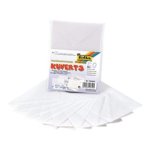 Briefumschläge aus Transparentpapier, 11 x 15,5 cm 115 g/m² ohne Fenster, nasskl