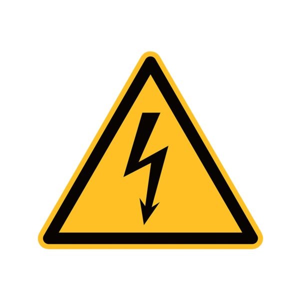 Warnschild »Elektrische Spannung« PVC selbstklebend 10 cm