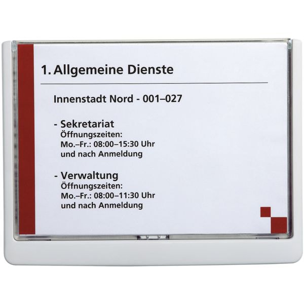 Durable Türschild »CLICK SIGN 486602« A5 quer weiß weiß, 21x14.85 cm