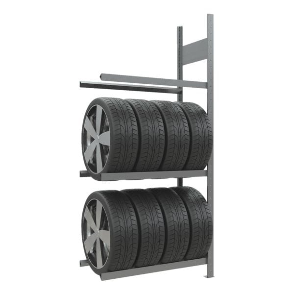 SCHULTE Lagertechnik Räder-/Reifenregal Anbauregal 275 x 120 x 40 cm silber, 120x275x40 cm