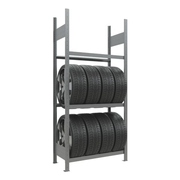 SCHULTE Lagertechnik Räder-/Reifenregal Grundregal 275 x 150 x 40 cm silber, 150x275x40 cm