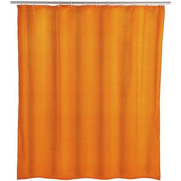 Anti-Schimmel Duschvorhang orange einfarbig Textil 180 cm x 200 cm