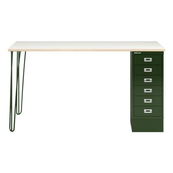 Schreibtisch »MultiRange« Plywood Platte mit 6 Schubladen
