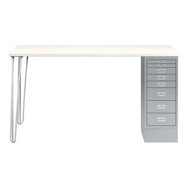 Schreibtisch »MultiRange« weiße Platte mit 8 Schubladen