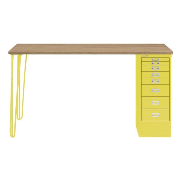 Schreibtisch »MultiRange« eichefarbene Platte mit 8 Schubladen