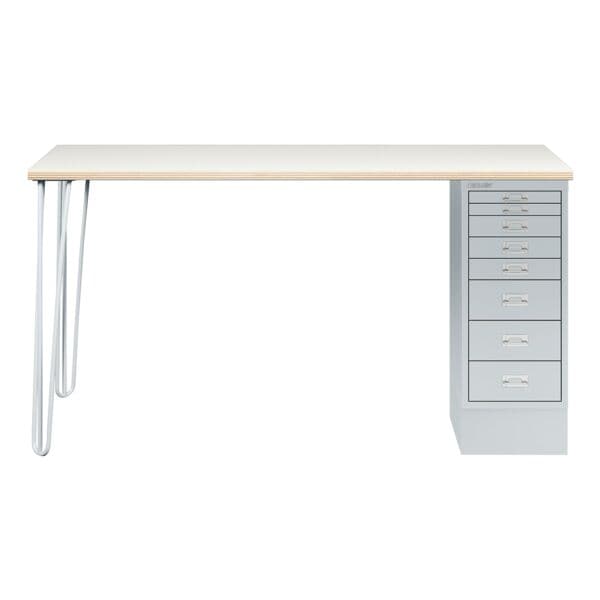 Schreibtisch »MultiRange« plywood Platte mit 8 Schubladen