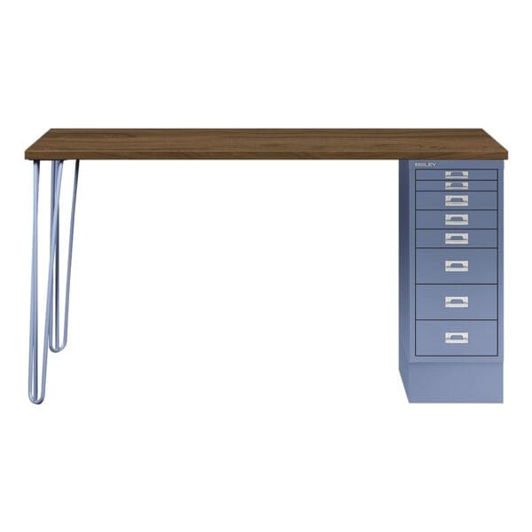 Schreibtisch »MultiRange« nussbaumfarbene Platte mit 8 Schubladen
