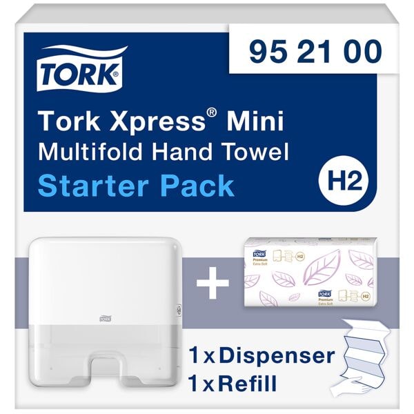 Tork Papierhandtuchspender »Elevation Xpress H2 Mini« weiß inkl. Handtücher weiß, 30.2x29.5x10.1 cm