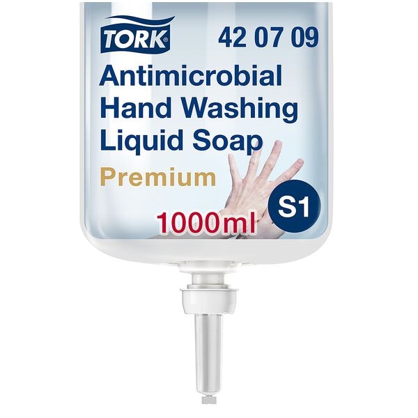 Tork Flüssigseife / Händedekontaminationsseife »Premium« 1,0 l Tork S1 transparent