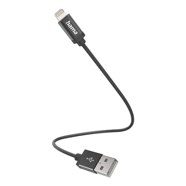 Hama Ladekabel Lightning/USB-A-Stecker 0,2 m schwarz