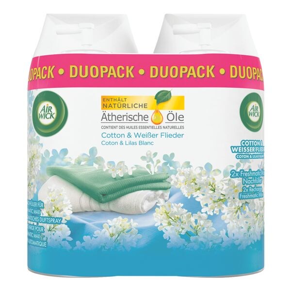 AIR WICK 2x Raumerfrischer Freshmatic »Cotton & weißer Flieder« violett