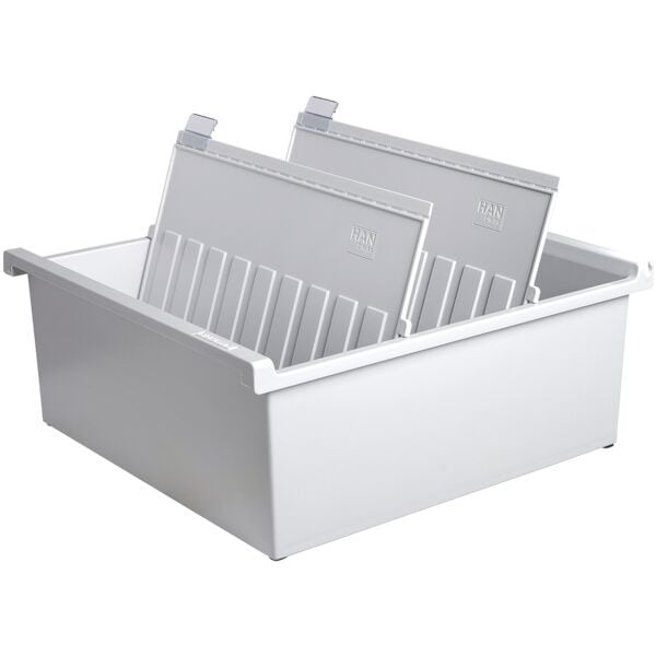 HAN Karteikasten DIN A4 für 1300 Karteikarten grau, 32.5x14x34.7 cm
