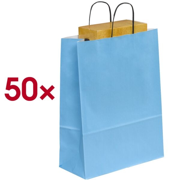 VP 50er-Pack Tragetaschen »Toptwist« 32 x 42 cm Blau, 32x42 cm